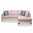 Darcy Velvet Corner Chaise Sofa - Choice Of Colours - The Furniture Mega Store 