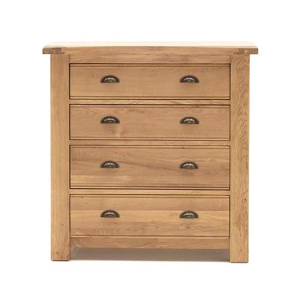 Breeze Oak 4 Drawer Chest - The Furniture Mega Store 