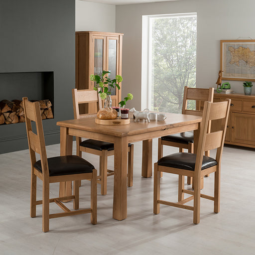 Breeze Oak 120cm-160cm Extending Dining Table - The Furniture Mega Store 