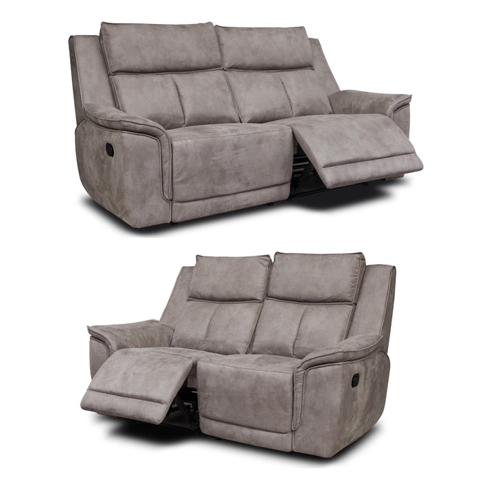 Barello 3 & 2 Seater Manual Recliner Sofa Set - Choice Of Colours - The Furniture Mega Store 