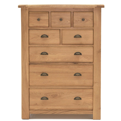 Breeze Oak 8 Drawer Tall Chest - The Furniture Mega Store