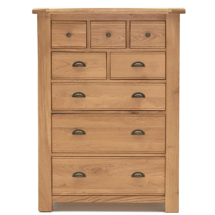 Breeze Oak 8 Drawer Tall Chest - The Furniture Mega Store 