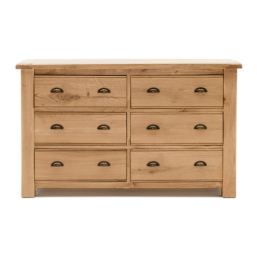 Breeze Oak 6 Drawer Dressing Chest - The Furniture Mega Store 