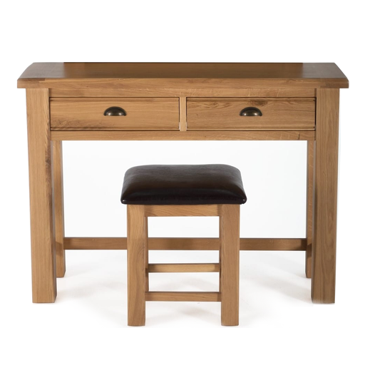 Breeze Oak Dressing Table & Stool Set - The Furniture Mega Store 