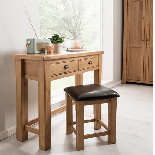 Breeze Oak Dressing Table & Stool Set - The Furniture Mega Store