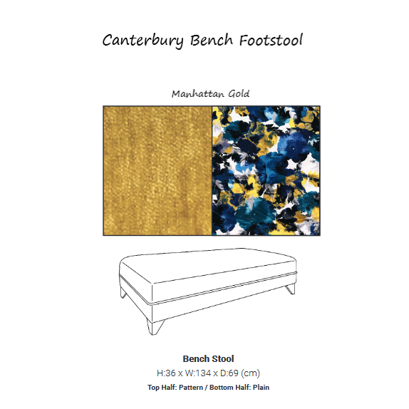 Canterbury Collection Fabric Bench Footstool - The Furniture Mega Store 