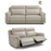 Clarke Cream Italian Leather 2 Seater & 3 Seater Power Recliner Sofa Set - The Furniture Mega Store 