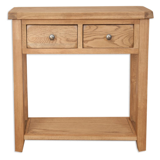 Wiltshire Country Oak 2 Drawer Console Table - The Furniture Mega Store 