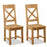 Sailsbury Solid Oak Cross Back Dining Chair with Wooden Seat (Set Of 2) - The Furniture Mega Store 