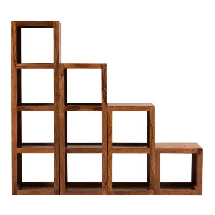 Cuban Petite Sheesham Vertical 3 Hole Display Shelf - The Furniture Mega Store 