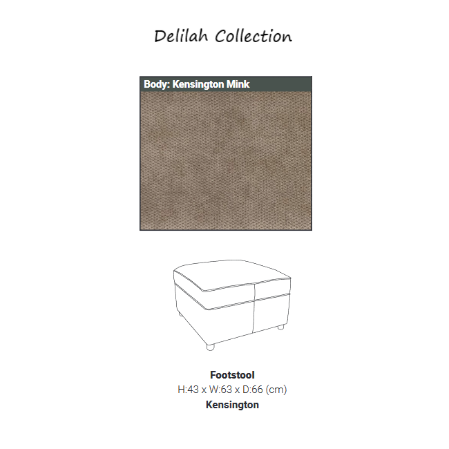 Delilah Fabric Classic Footstool - The Furniture Mega Store 