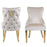 Sophia 1.6m Cream Marble & Gold Leg Dining Table & 4 Cream Velvet & Gold Dining Chairs - The Furniture Mega Store 