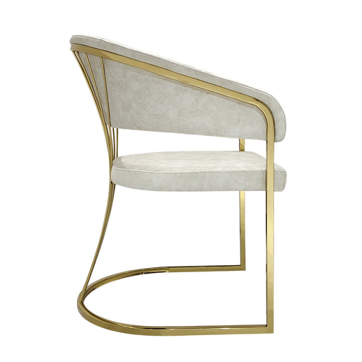Portia Cream & Gold Frame Dining Chairs - Sold In Pairs - The Furniture Mega Store 