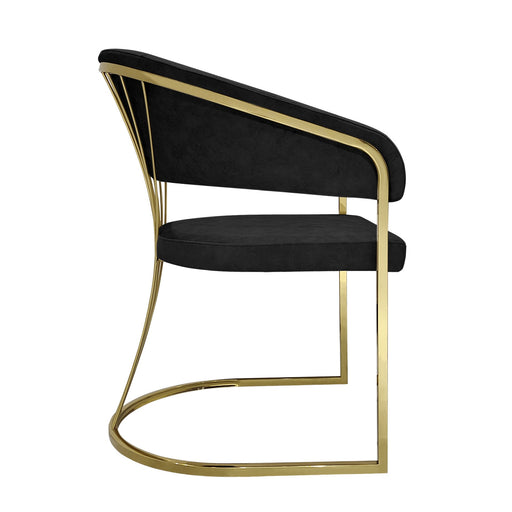 Portia Black & Gold Frame Dining Chairs - Sold In Pairs - The Furniture Mega Store 