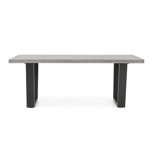 Dalston Grey Oak Coffee Table, Live Edge Top with Industrial Style Black Metal U Legs - The Furniture Mega Store 