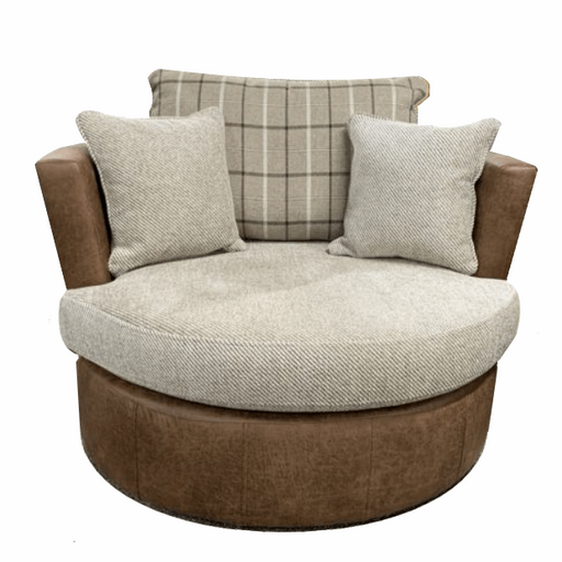Darwin Cuddler Swivel Chair - Choice Of Fabrics - The Furniture Mega Store