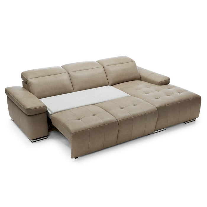 Domo Luxury Leather Chaise Sofa Bed - Choice Of Colours - The Furniture Mega Store 