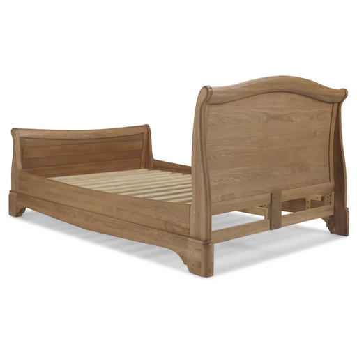 Cannes Natural Oak Sleigh Bed - Choice Of Double Or King Size - The Furniture Mega Store 
