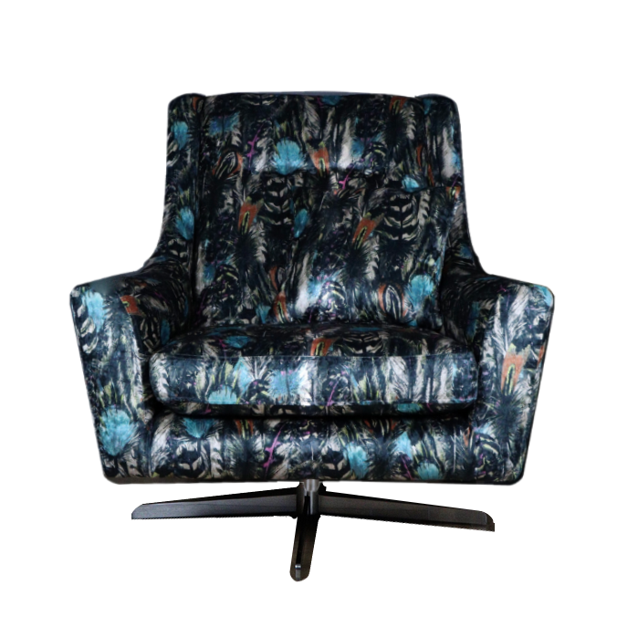 Feathers Jewel Fabric Swivel Chair - The Furniture Mega Store 