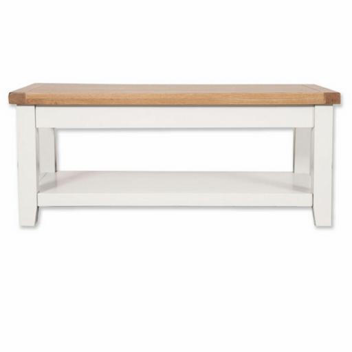St.Ives White Painted & Oak Coffee Table - The Furniture Mega Store 