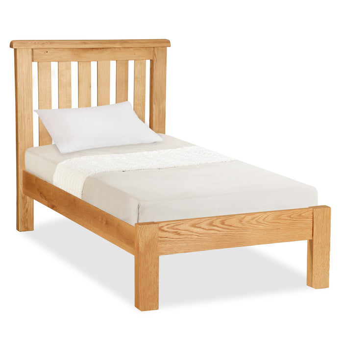 Sailsbury Solid Oak 3ft Low Foot End Slatted Bed Frame - The Furniture Mega Store 