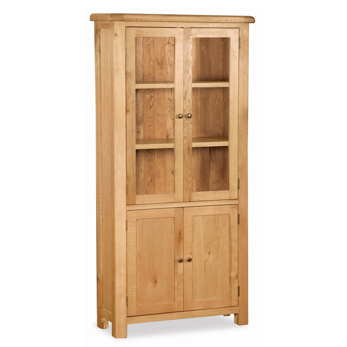 Sailsbury Solid Oak Display Cabinet - The Furniture Mega Store 