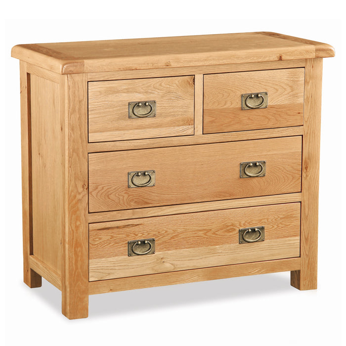 Sailsbury Solid Oak Chest of Drawers, 2 + 2 Drawers - The Furniture Mega Store 