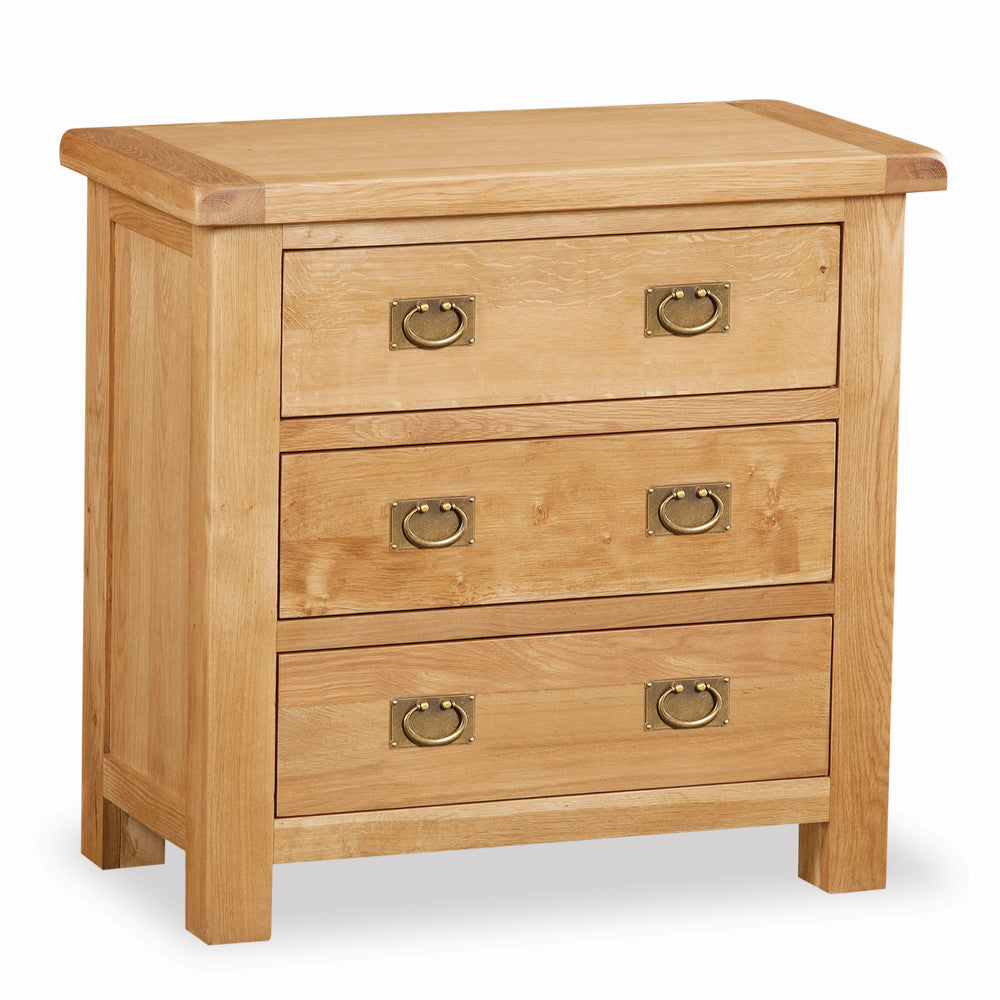 Sailsbury Solid Oak Chest of Drawers with 3 Drawers - The Furniture Mega Store 