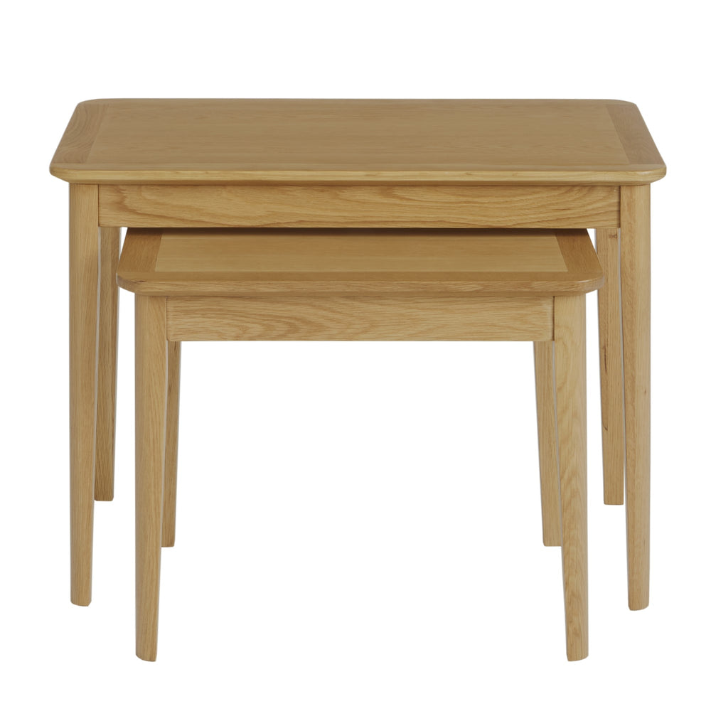 Bath Oak Nest of 2 Tables - The Furniture Mega Store 