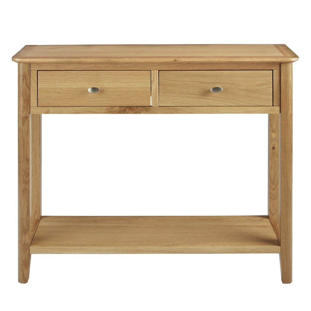 Bath Oak 2 Drawer Console Table - The Furniture Mega Store 