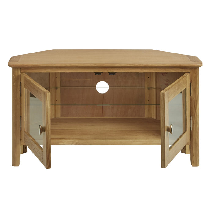 Bath Oak Corner TV Unit - 95cm - The Furniture Mega Store 