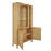 Bath Oak 2 Door Display Cabinet with Glass Shelves - The Furniture Mega Store 