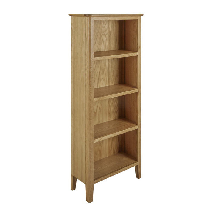 Bath Oak Narrow Bookcase -140cm - The Furniture Mega Store 