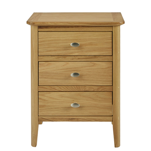 Bath Oak 3 Drawer Bedside Cabinet - The Furniture Mega Store