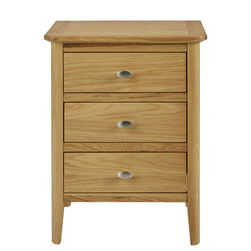 Bath Oak 3 Drawer Bedside Cabinet - The Furniture Mega Store 