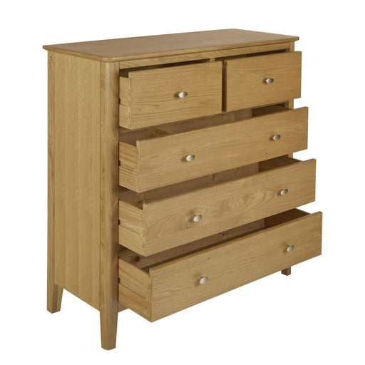Bath Oak Wide Chest of Drawer 2 + 3 Drawers - The Furniture Mega Store 