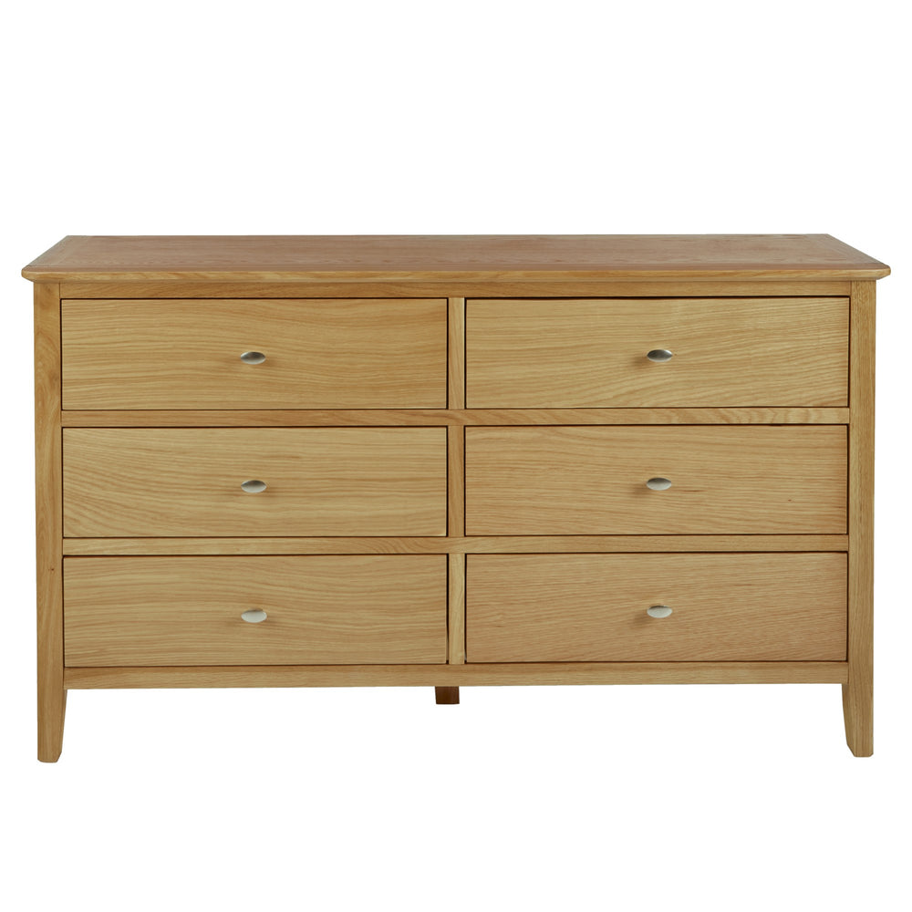 Bath Oak 6 Drawers Wide Chest - The Furniture Mega Store 