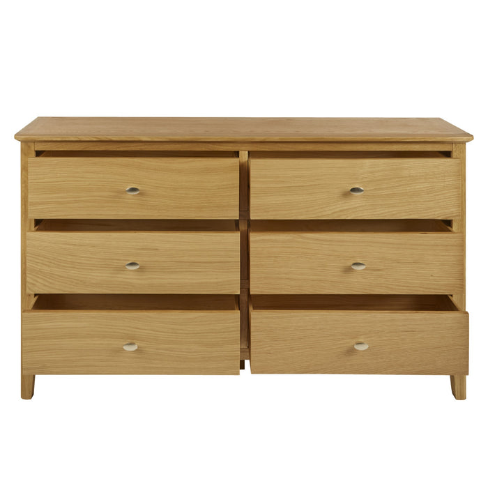 Bath Oak 6 Drawers Wide Chest - The Furniture Mega Store 