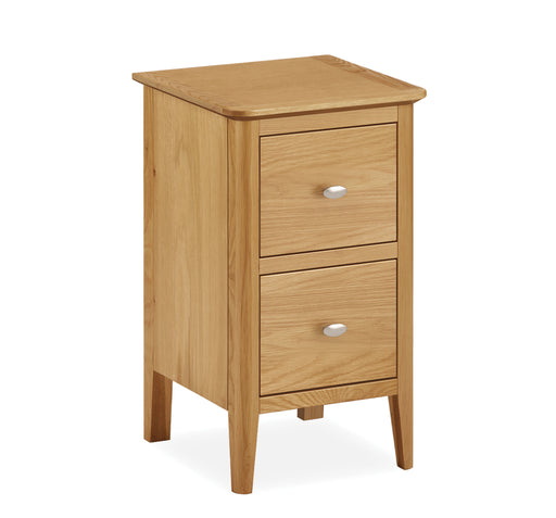 Bath Oak Narrow Bedside Cabinet - 35cm with 2 Drawers - The Furniture Mega Store