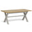 Country Grey and Oak Cross Leg Extendable Dining Table, 190cm-250cm - The Furniture Mega Store 