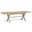 Country Grey and Oak Cross Leg Extendable Dining Table, 190cm-250cm - The Furniture Mega Store 