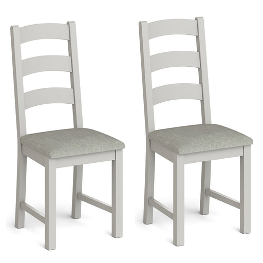 Country Grey and Oak Collection Ladder Back Dining Chairs - Sold In Pairs - The Furniture Mega Store 