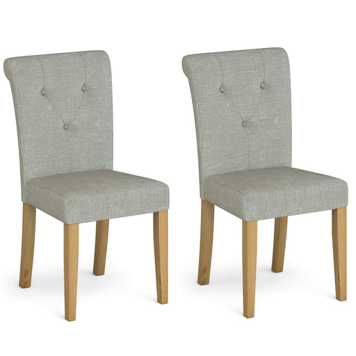 Country Grey and Oak Collection Fabric Dining Chairs - Sold In Pairs - The Furniture Mega Store 