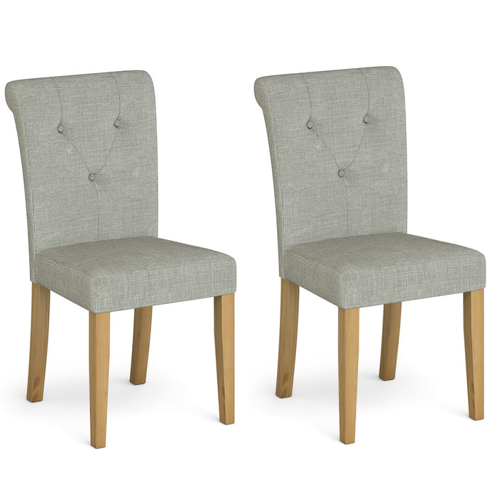 Country Grey and Oak Collection Fabric Dining Chairs - Sold In Pairs - The Furniture Mega Store 