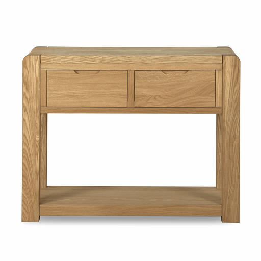 Bakerloo Oak 2 Drawer Console Table - 100cm - The Furniture Mega Store 