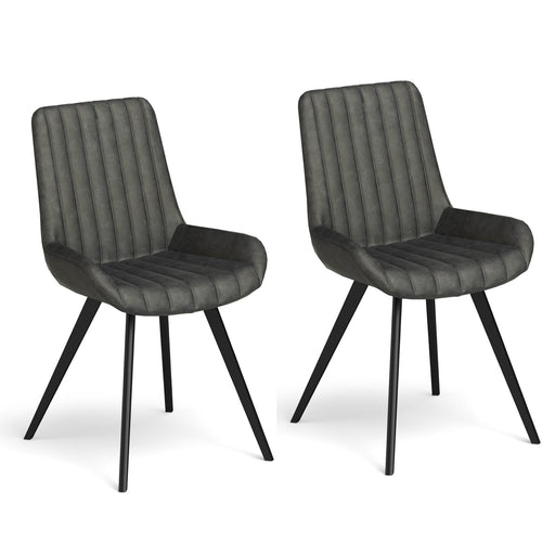 Dalston Grey Dining Chair (Sold in Pairs) - The Furniture Mega Store 