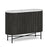 Miles Charcoal Fluted Mango & White Marble Small Curved Sideboard - 100cm - The Furniture Mega Store 