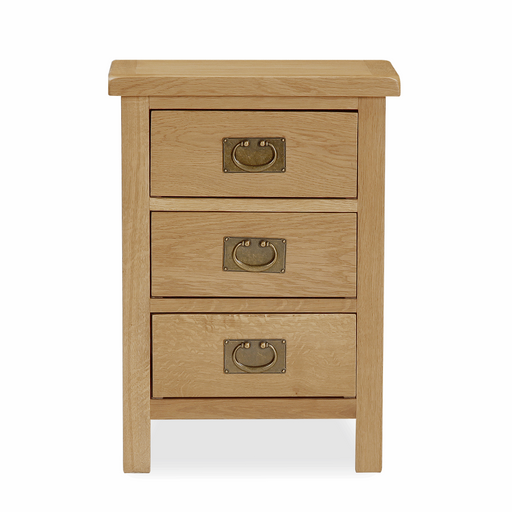 Addison Lite Natural Oak Bedside Cabinet - 3 Drawers - The Furniture Mega Store 