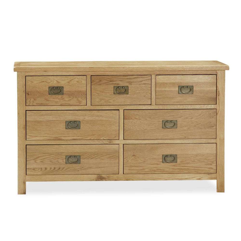 Addison Lite Natural Oak Chest of Drawers, 3 + 4 Drawers - The Furniture Mega Store 