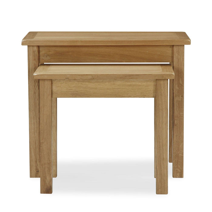 Addison Lite Natural Oak Nest of 2 Tables - The Furniture Mega Store 